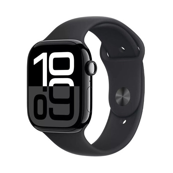 ساعة آبل واتش سيريس 10 - GPS + Cellular - مقاس 46 ملم - بهيكل من الألومنيوم بلون أسود مع سوار رياضي أسود مقاس S/M ساعة آبل واتش سيريس 10 - GPS + Cellular - مقاس 46 ملم - بهيكل من الألومنيوم بلون أسود مع سوار رياضي أسود مقاس S/M